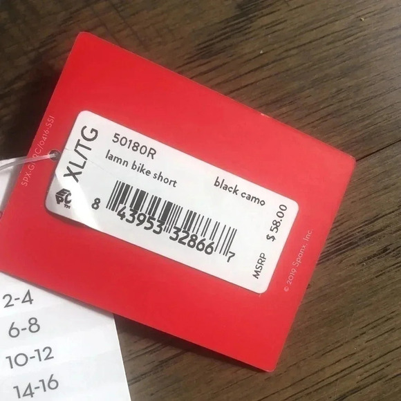 SPANX lamn bike shorts black camo Sz XL New with Tags - Picture 4 of 8